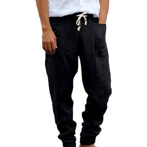Linen Blend Casual Jogger Pants